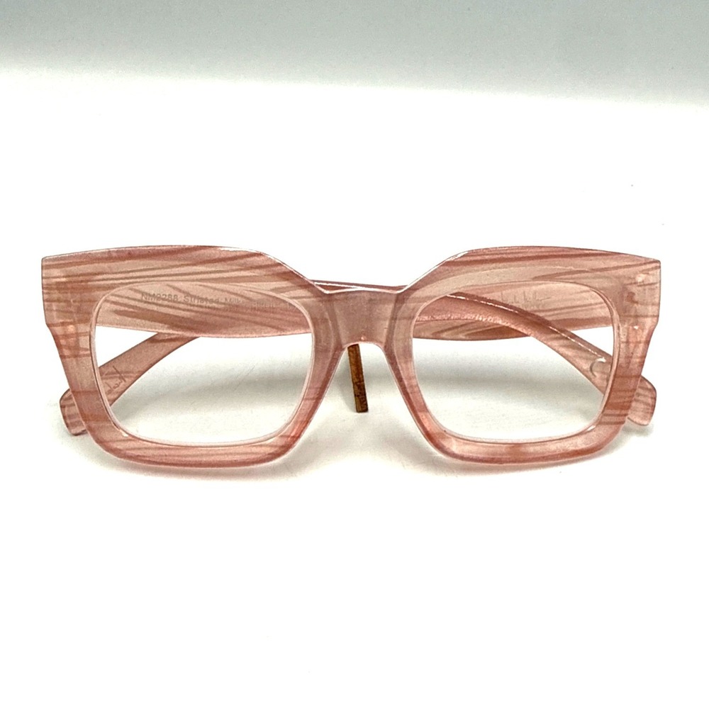 Nicole Miller NM2288 Striated Milky Blush Square Eyeglasses Frames Pink +1.50